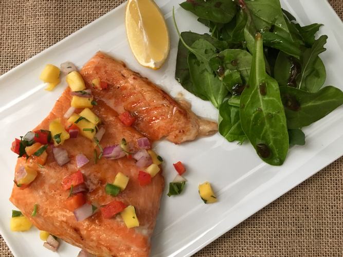 Salmon & CannaHoney-Mango Salsa