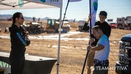 Team Hytiva Tent and Flag Setup