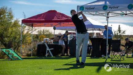 Perfect Swing and Follow Through at Hytiva Sponsored Hole 17