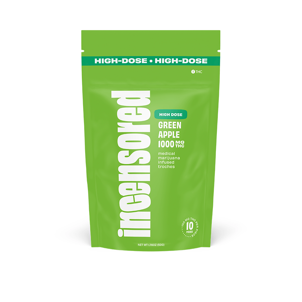 High Dose Green Apple Troches 1000 mg THC Product Image