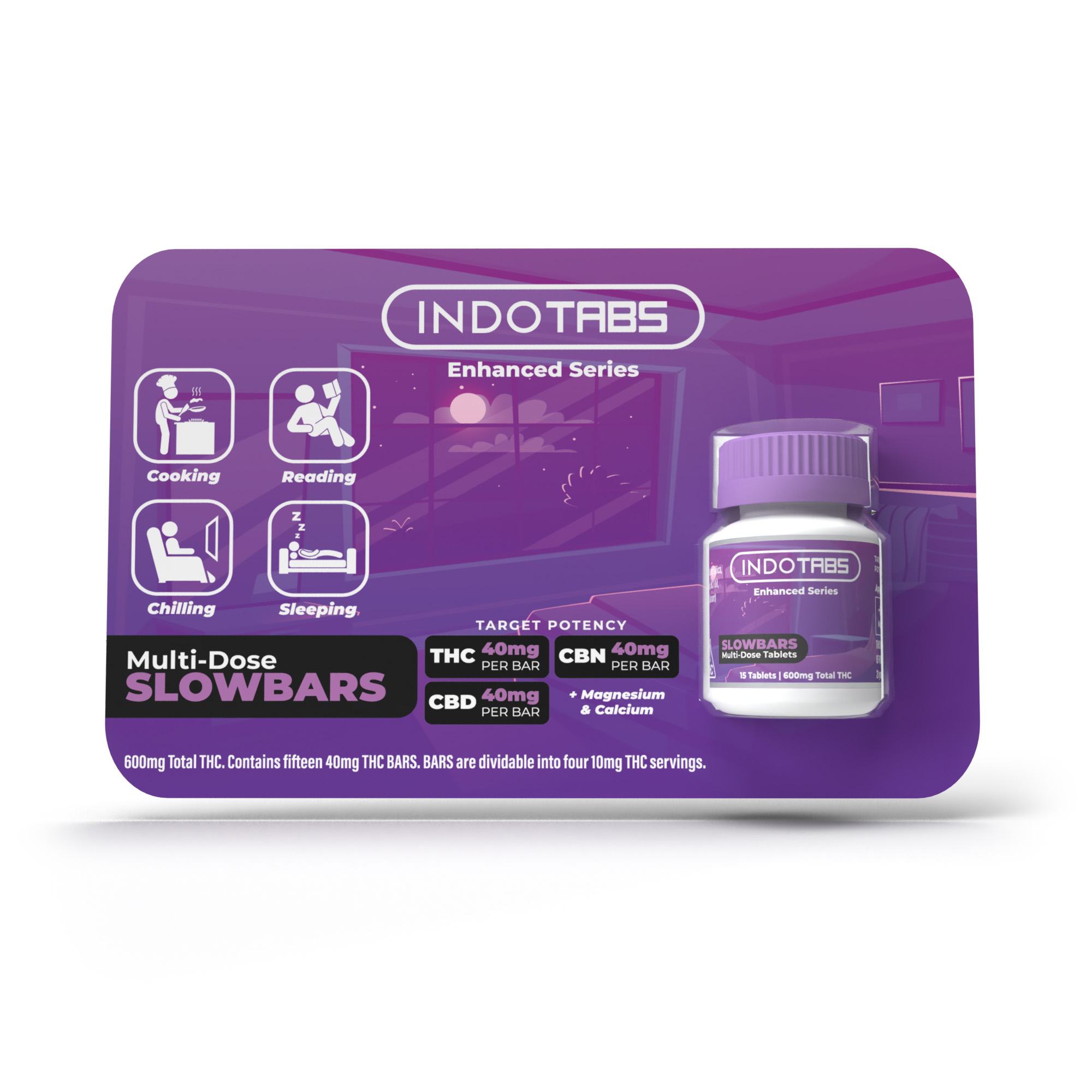 INDOTABS SLOWBARS 1:1:1 40mg 15 Pack Product Image