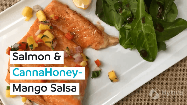 Salmon & CannaHoney-Mango Salsa 