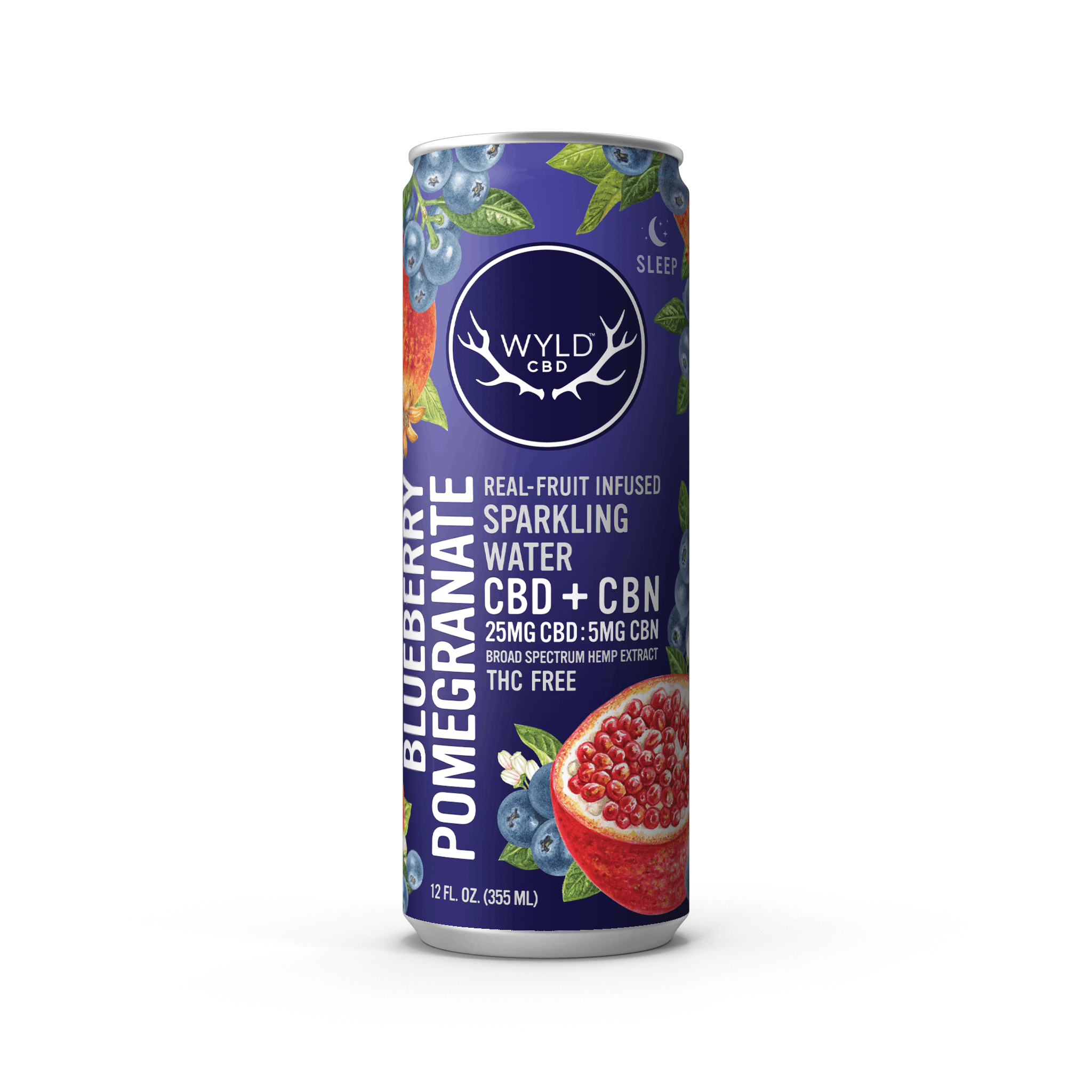 CBD Sparkling Water Blueberry Pomegranate Product Image